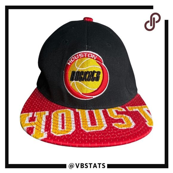 Mitchell & Ness Men's Houston Rockets HWC Snapback Hat Black Red One Size - Picture 1 of 10